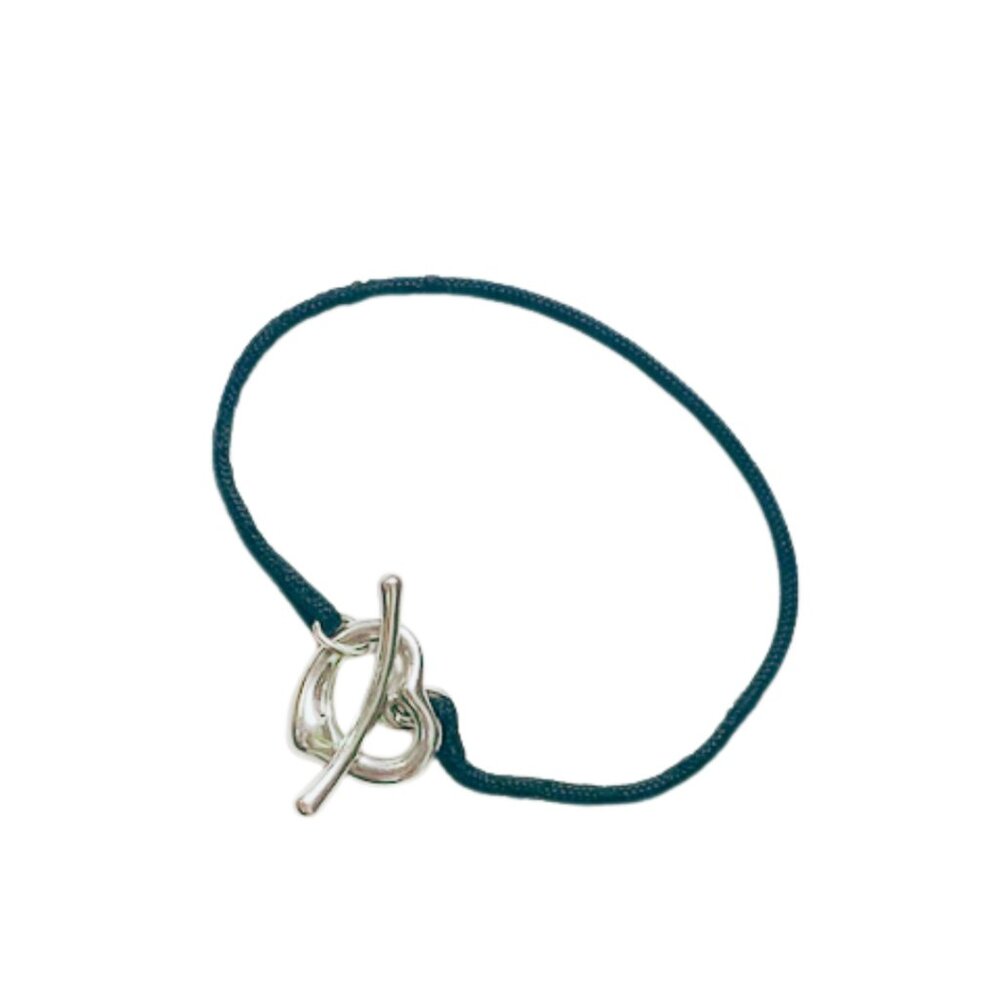 Authentic Tiffany & Co. Elsa Peretti Open Heart bracelet in sterling silver (925